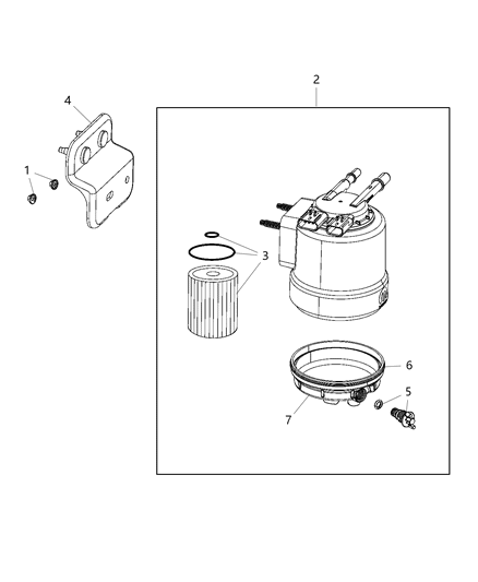 Bracket Fuel Filter Diagram for 57008268AA