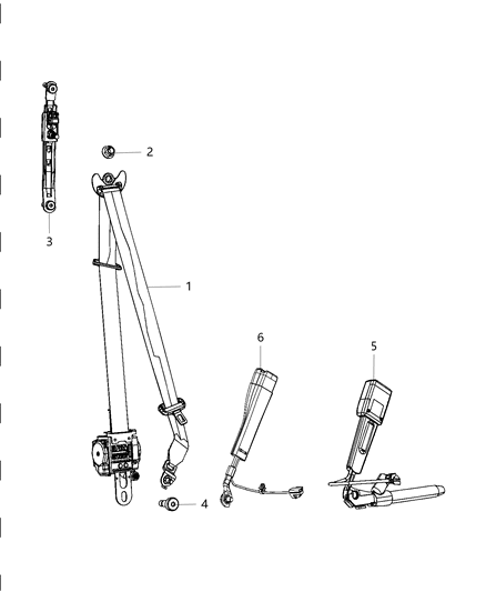 Seat Belt Front Outer Diagram for 1HZ061R5AG
