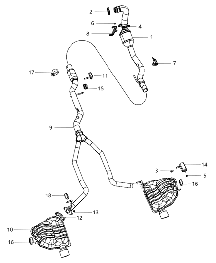 Pipe And Converter Exhaust Diagram for 68034365AD