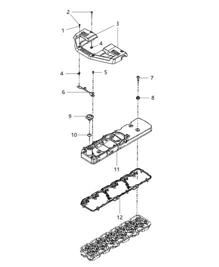 Bracket Engine Cover Diagram for 68018156AA