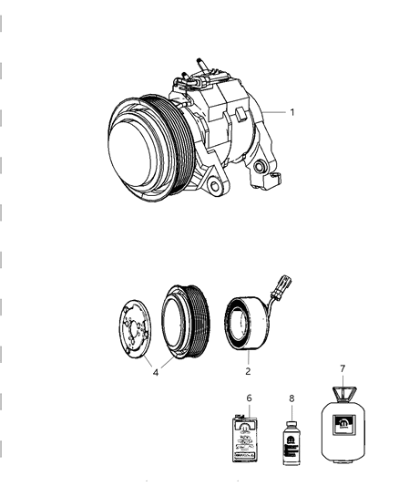 Compressor A/C With Clutch Diagram for R5111411AI