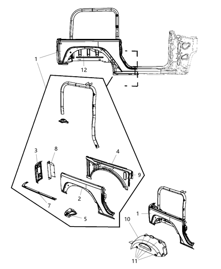 1987 Jeep J10 Shield Splash Diagram for 55157126AG