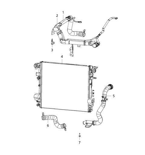 Hose Radiator Outlet Diagram for 68320360AC