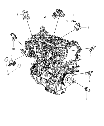 2018 Dodge Charger Sensor Mass Airflow Diagram for 68167871AA