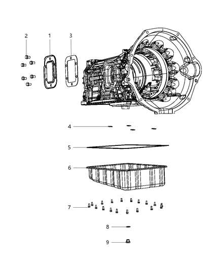 2020 Ram 2500 Pan Transmission Oil Diagram for 68019654AA