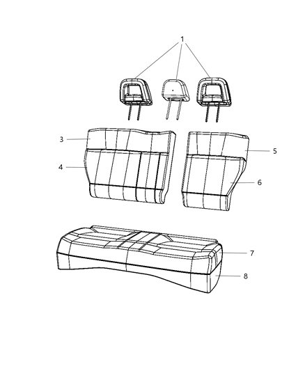 2014 Dodge Charger Cover Rear Seat Cushion Diagram for 5PR42DK2AA