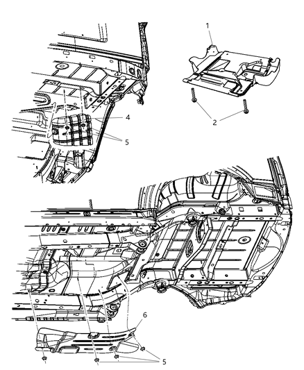 Support Assembly Front Belly Pan Diagram for 52129290AB