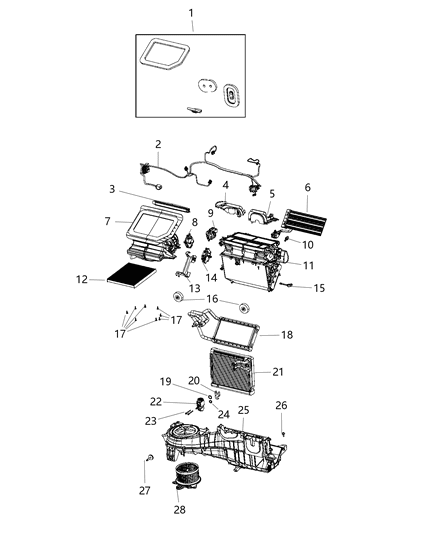 1984 Dodge Ramcharger Filter Cabin Air Diagram for 68301863AA
