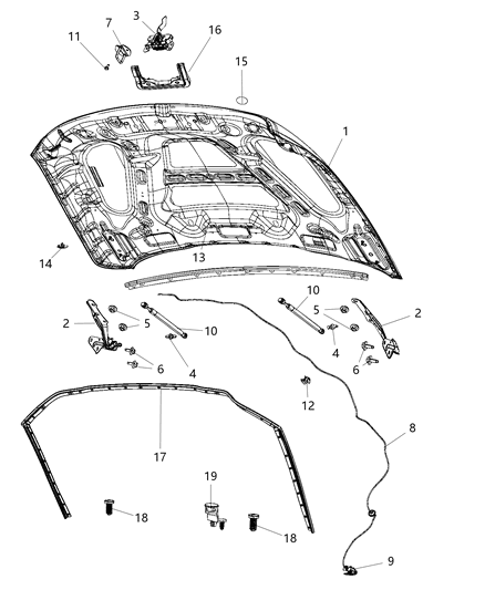 Seal Hood Diagram for 68360910AA