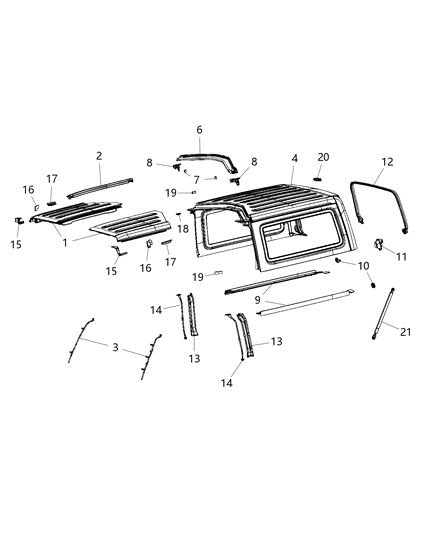 Seal Hard Top Front Diagram for 68368922AB
