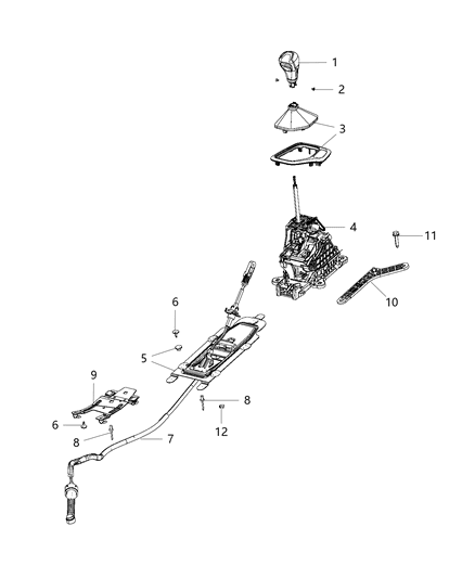 Knob Gearshift Diagram for 6MZ66XSAAA