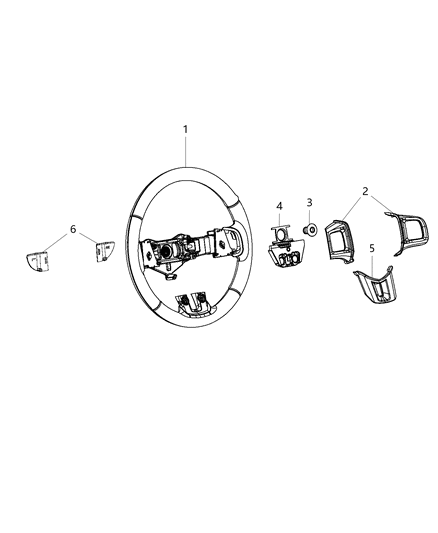 Wheel Steering Diagram for 5XR431X9AA