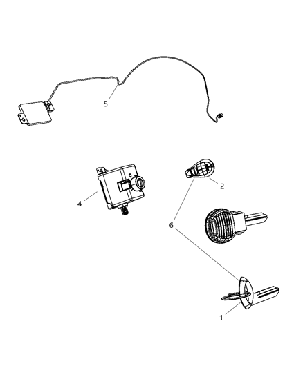 Receiver Wireless Ignition Node Diagram for 5026148AE