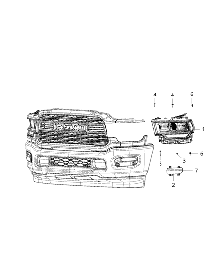 Headlamp Diagram for 68360176AC