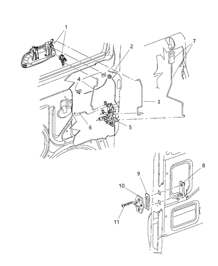 1992 Dodge Caravan Latch Front Door Diagram for 55256835AB