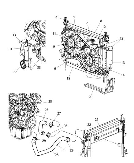Hose Radiator Outlet Diagram for 5290489AB