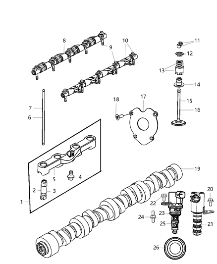 Lifters And Yoke Hydraulic Engine Diagram for 5038684AA