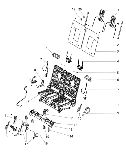 2020 Dodge Durango Cap Screw Cover Diagram for 1WM852X9AA