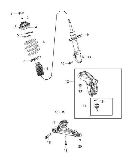 Arm Lower Control Front Diagram for 4668993AC