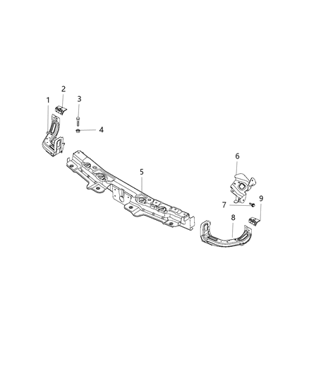 1989 Jeep Comanche Crossmember Radiator Diagram for 68259342AA