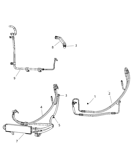 2013 Ram 2500 Hose And Cooler Power Steering Return Diagram for 52125509AD