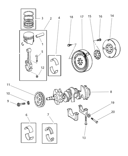 1991 Chrysler Town & Country Bolt And Washer Hexagon Flange Head Locking M12X1.75X75 Diagram for 6503382