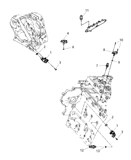 2007 Dodge Ram 3500 Sensor Temperature Sending Unit Diagram for 5114413AA