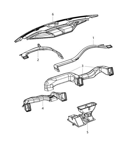 2012 Jeep Liberty Duct Floor Left Lower Diagram for 68148965AA