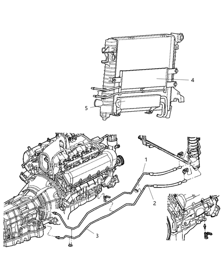 1999 Chrysler Concorde Tube And Hose Oil Cooler Diagram for 55056546AD