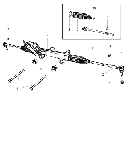 2008 Dodge Sprinter 2500 Gear Rack And Pinion Diagram for R5154494AA