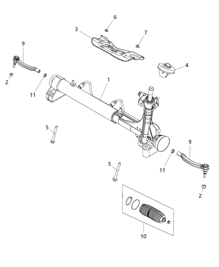 Tie Rod End Outer Diagram for 68225827AA