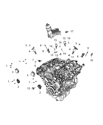 Sensor Crankshaft Position Diagram for 68079375AC