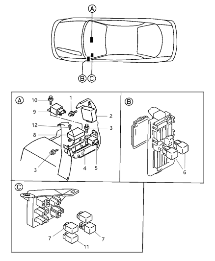 1990 Dodge Grand Caravan Relay Diagram for MR301971
