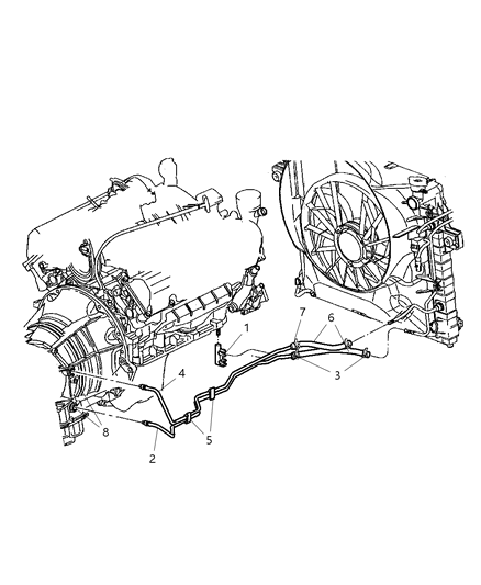 Tube Oil Cooler Return Diagram for 52079783AA