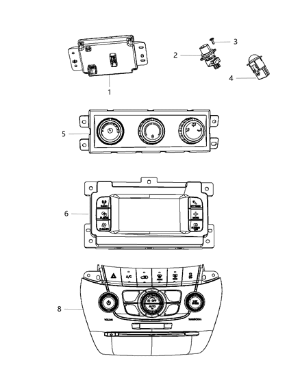 Center Stack Upper Diagram for 5064976AI