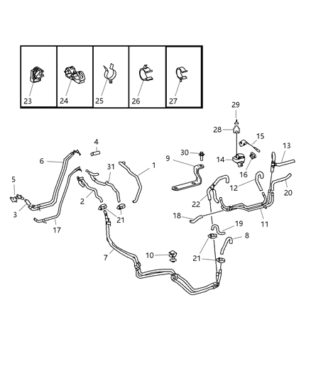 2017 Ram ProMaster 3500 Hose Heater Return Diagram for 68012729AA
