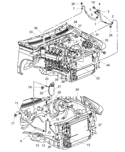 Hose Heater Return Diagram for 55056063AD