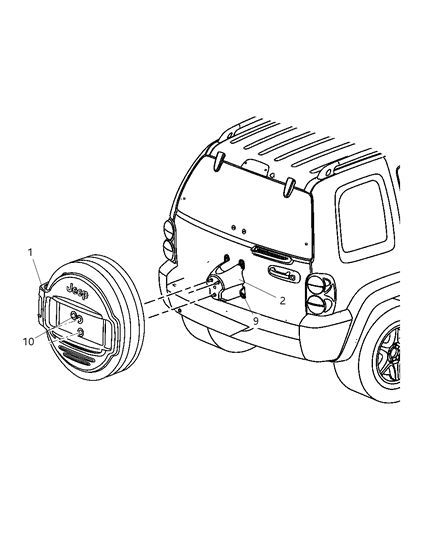 2002 Jeep Liberty Wheel Steel Diagram for 5GL65S4AAA