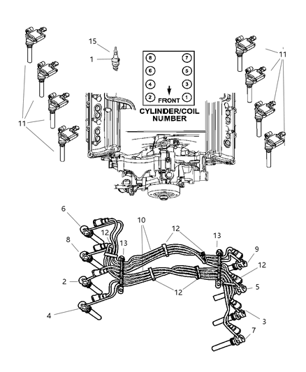Spark Plug Engine Diagram for 5037404AA