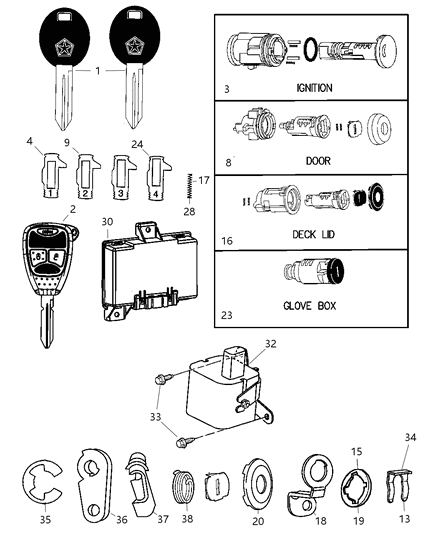 Clip Retainer Diagram for 5191116AA