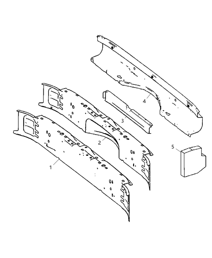Reinforcement Rear Bumper Diagram for 68007823AA
