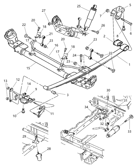 2009 Dodge Charger Bolt, Rear Spring Pivot M14 X 2.00 X 1203.00 Diagram for 6503883