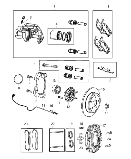 2017 Jeep Wrangler Sensor Wheel Speed Diagram for 5154230AD