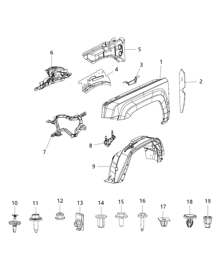 Bracket Power Distribution Center Diagram for 5107070AB
