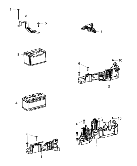 2020 Ram 2500 Tray Component Diagram for 4589874AE
