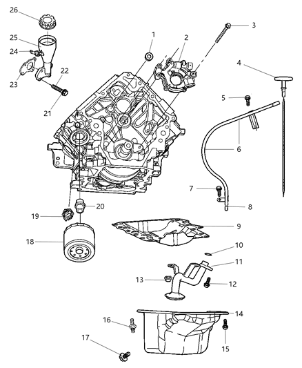 1999 Dodge Caravan Indicator Engine Oil Level Diagram for 53021780AB