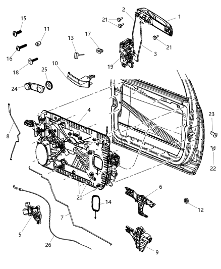 Handle Exterior Door Diagram for 6NV561BJAC