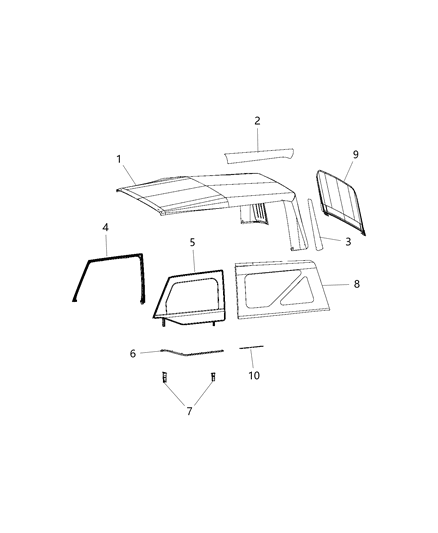 Cover Soft Top Diagram for 5MT39RU5AB
