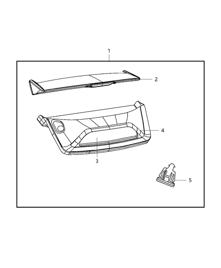 1988 Dodge D350 Spoiler Kit Tailgate - Rear Diagram for 82209601AD