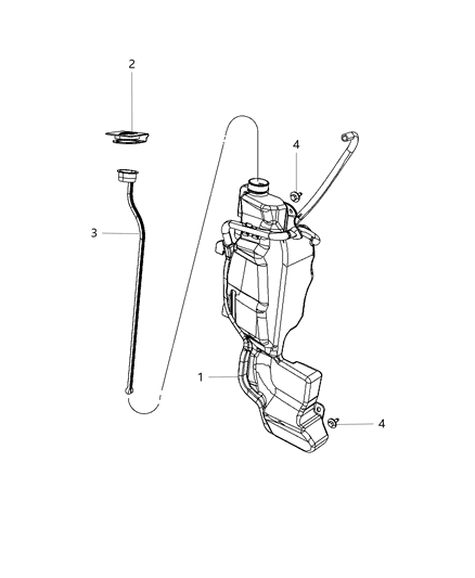 2014 Ram 3500 Cap Coolant Recovery Bottle Diagram for 68020726AB